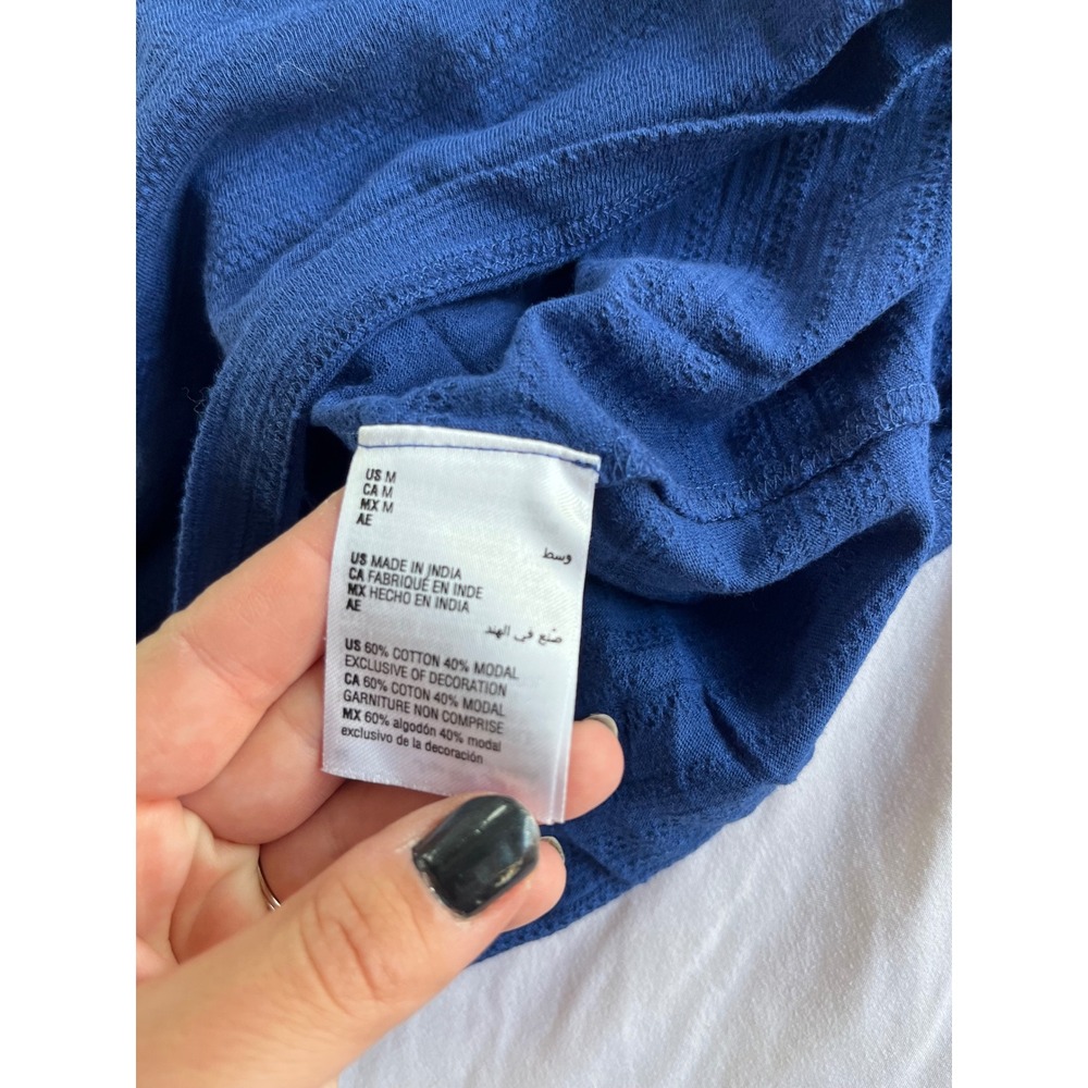 Style & Co Sky Dream Blue Ruffle Pom Pom Eyelet Tank Top Medium NEW - Picture 7 of 7